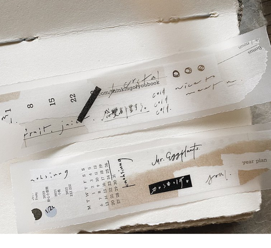 Mr.Eggplants Thinking of You II Washi Tape Roll and Samples