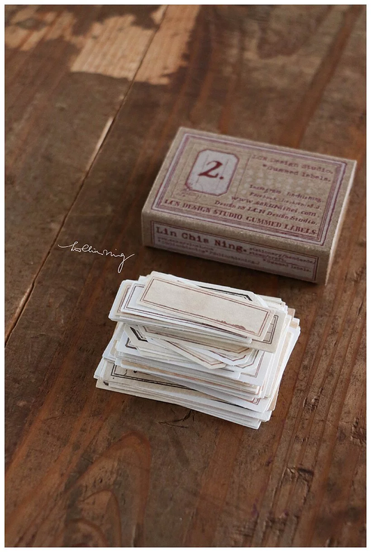 linchianing #2 Label Box with Gummed Water-Adhesive Flakes