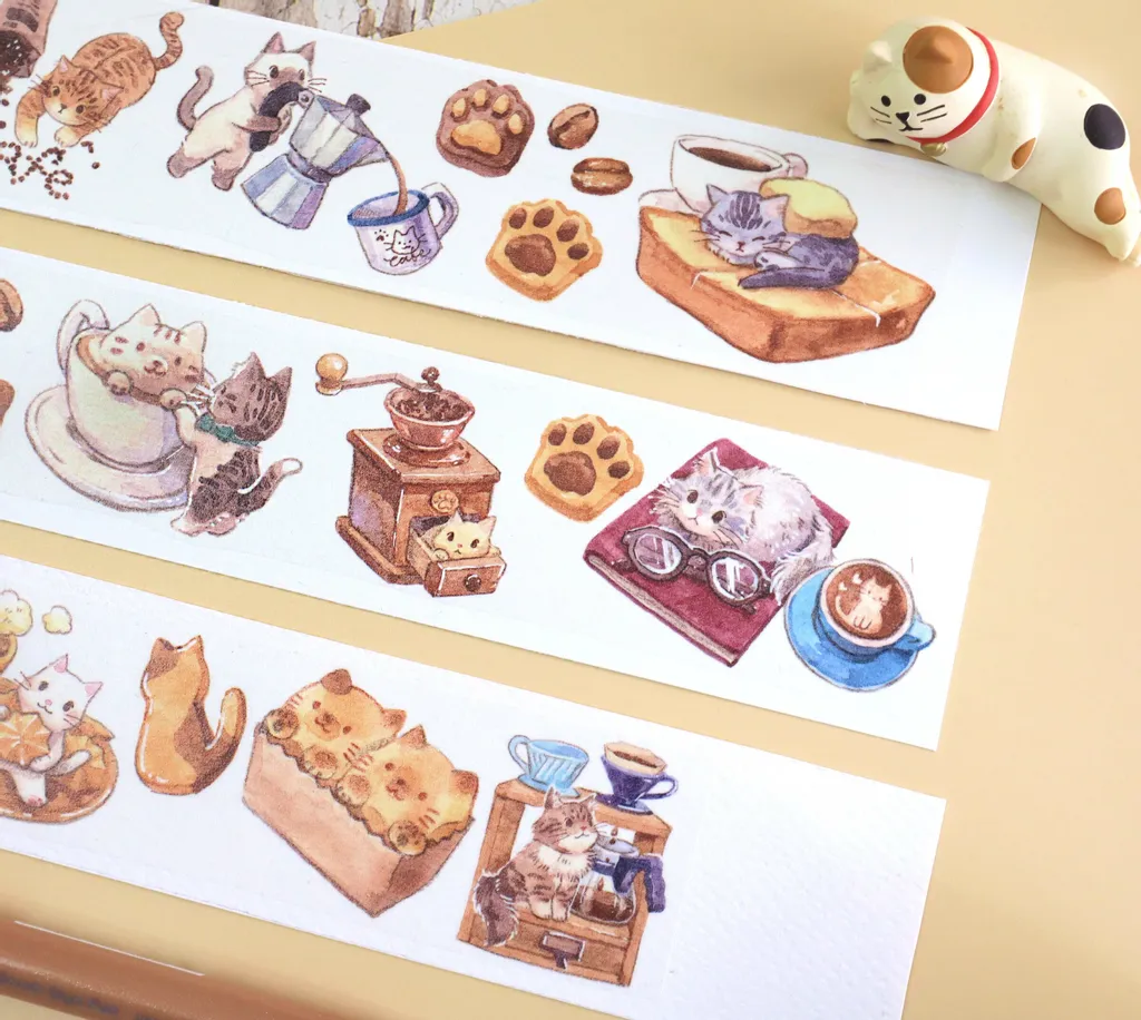 [Sample Only] Maruco Coffee & Kitten Washi Masking Tape