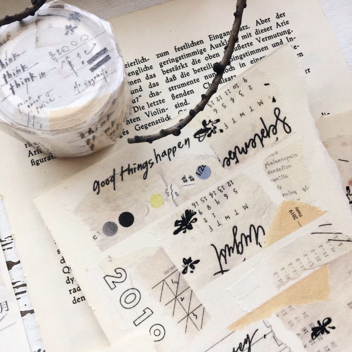Mr.Eggplants Think Think Think Washi Tape Roll and Samples