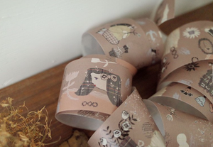 misshoegg Brown Daily Life Washi Tape with Release Paper or Samples