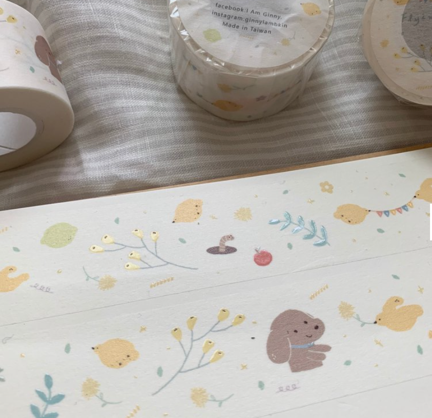 [Samples Only] Ginny Lambkin Lemon Bird Flying Washi Masking Tape