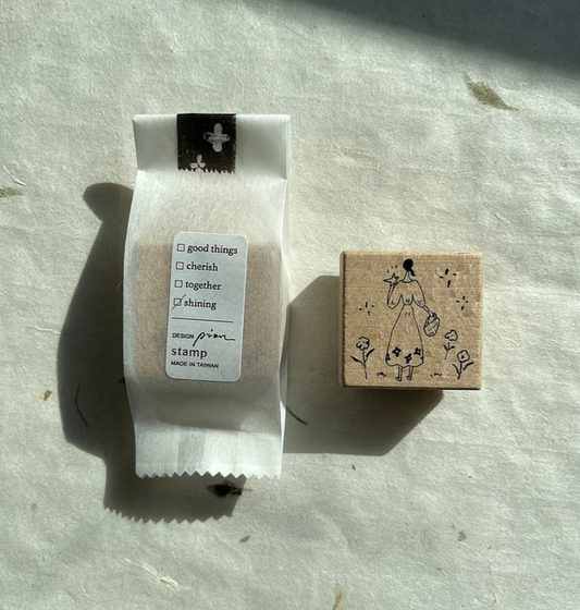 Pion Shining Wood Rubber Stamp