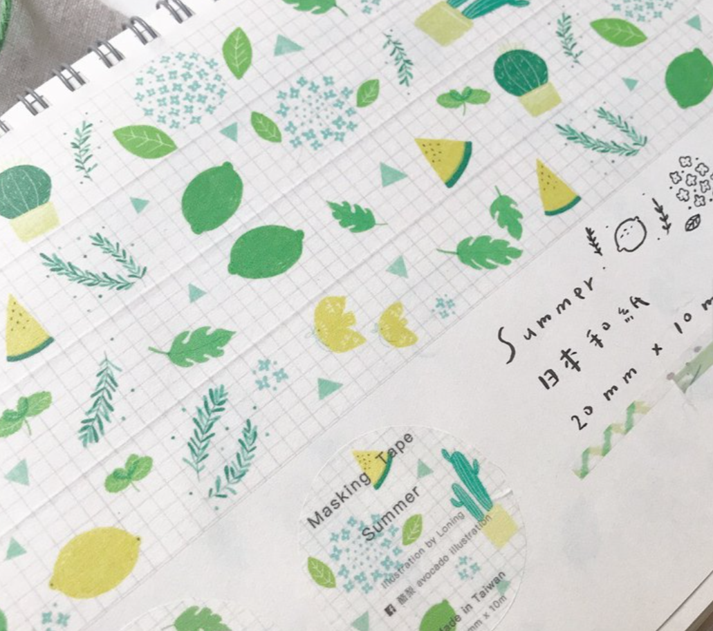 avocadomori Summer Washi Masking Tape Roll