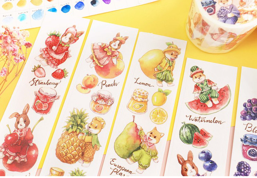 [Sample Only] Maruco Fruit Fairy Cahacha & Coco Washi Masking Tape