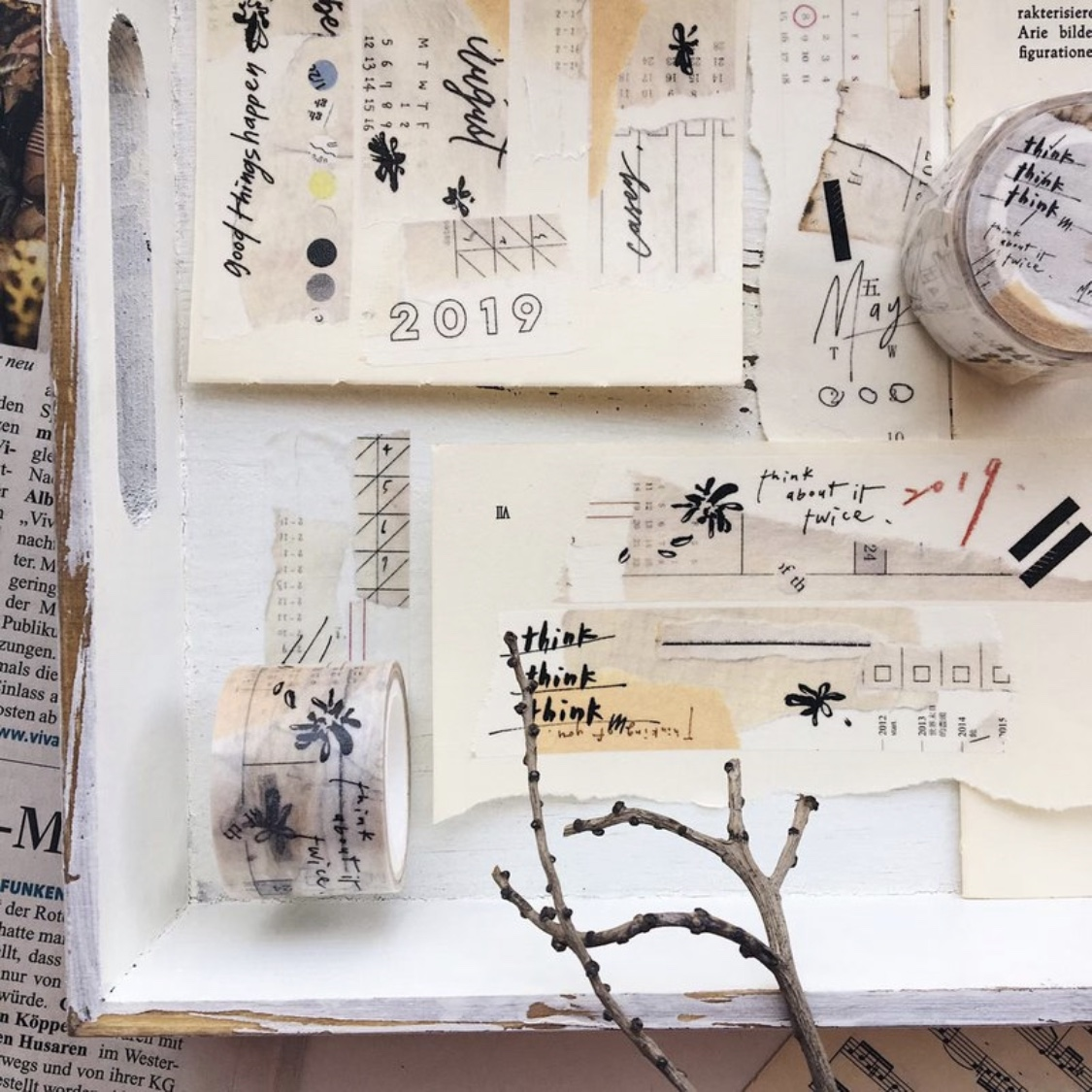 Mr.Eggplants Think Think Think Washi Tape Roll and Samples
