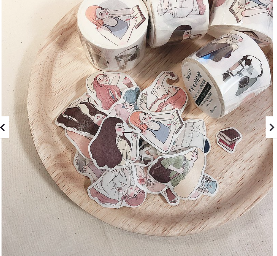 Starlululu Half-Body Girls Washi Masking Tape Roll and Samples