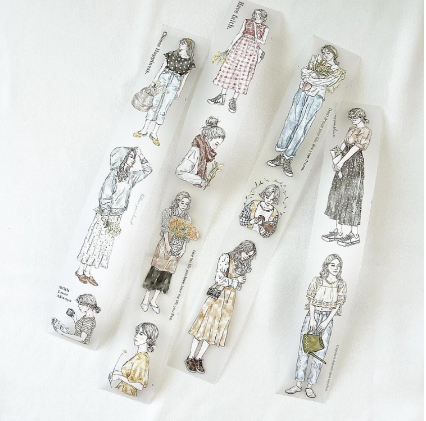 100cm Pion SHE Girls PET Masking Tape Sample and Full Roll