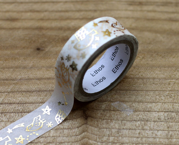 Ethos Card Original Design Gold Foiled Bird Washi Tape Roll