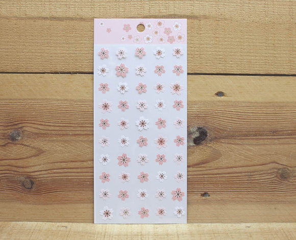 Ethos Card Originals Pink Sakura Cherry Blossom Design Gold Foiled Sticker Sheet