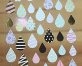 Ethos Card Originals Colorful Blue Raindrop Version 2 Gold Foiled Sticker Sheet