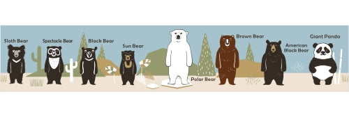 Taiwan Black Bear Family Bear Version Washi Tape Roll