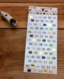 CAT CAT Colorful Cat Simple Design Gold Foiled Sticker Sheet