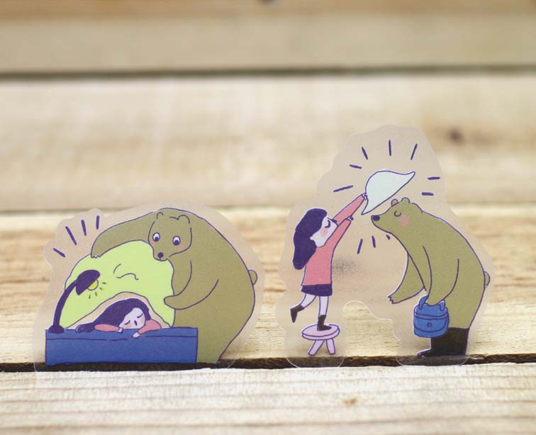 Xiu Xiu Bear Waterproof Transparent Sticker Flakes Pack