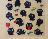 CAT CAT Black Cat Transparent Sticker Sheet