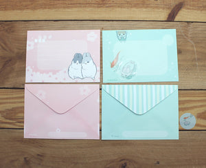 Machiko Sakura and Koi Fish Envelopes Set of 10pc 2 Designs Pack