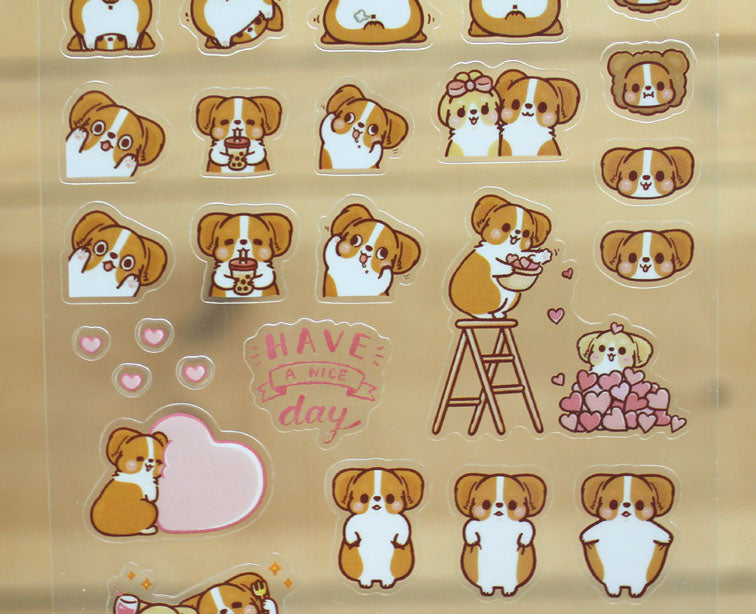 Corgi Kaka Transparent Sticker Sheet Version 3