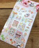 Liang Feng Watercolor Pink Sticker Sheet Gold Foiled