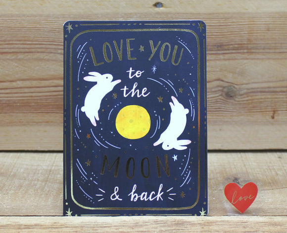 Cindy Chu Love You to the Moon & Back Rabbit Card
