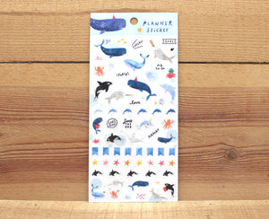 Cindy Chu Illustration Whale Planner Transparent Sticker Sheet
