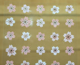 Ethos Card Originals Pink Sakura Cherry Blossom Design Gold Foiled Sticker Sheet