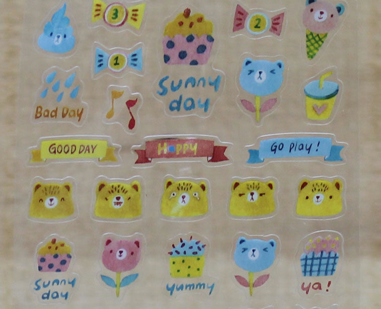 Jan Hsuan's Illustration Animal and Flowers Transparent Sticker Sheet