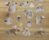 Liang Feng Watercolor Cabybara Transparent Sticker Sheet