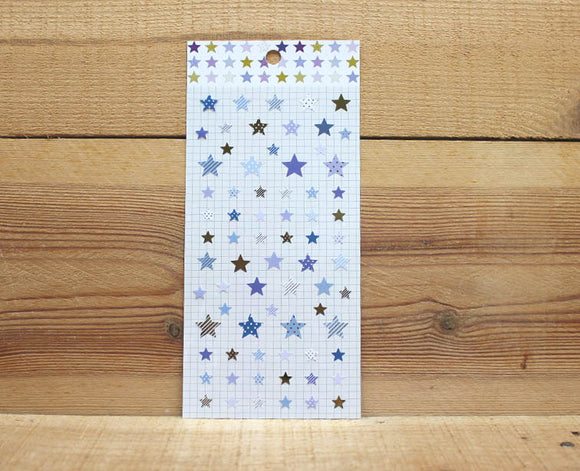 Ethos Card Originals Dark Blue Stars Design Gold Foiled Sticker Sheet