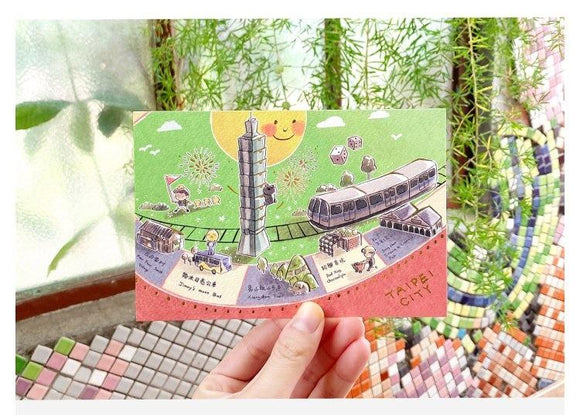 C.Ching Taiwan Scenery Postcard Pattern D