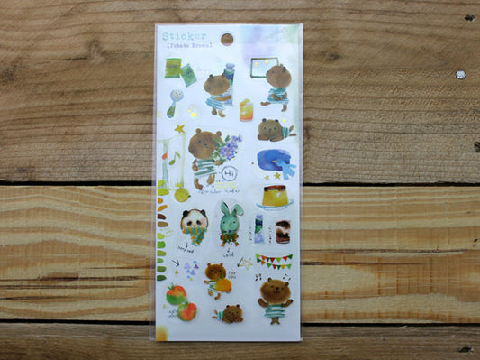 Liang Feng Watercolor Animal Transparent Sticker Sheet