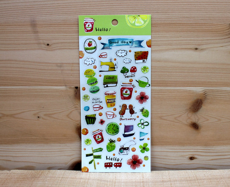 Jan Hsuan's Illustration Watercolor Transparent Sticker Sheet