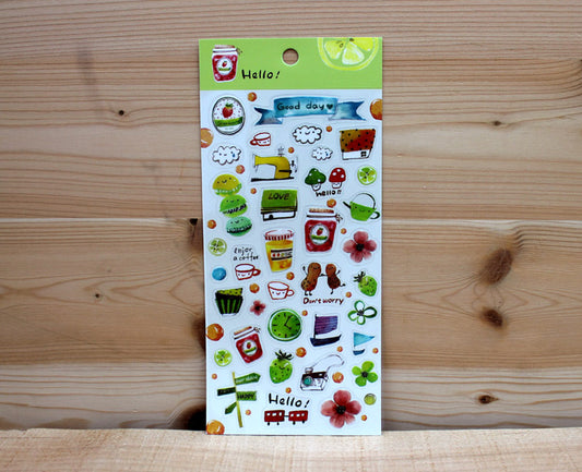 Jan Hsuan's Illustration Watercolor Transparent Sticker Sheet