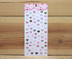 Ethos Card Originals Pink Heart Design Gold Foiled Sticker Sheet