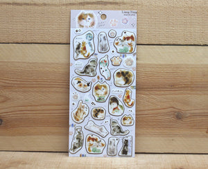 Liang Feng Watercolor Cat Sticker Sheet Gold Foiled