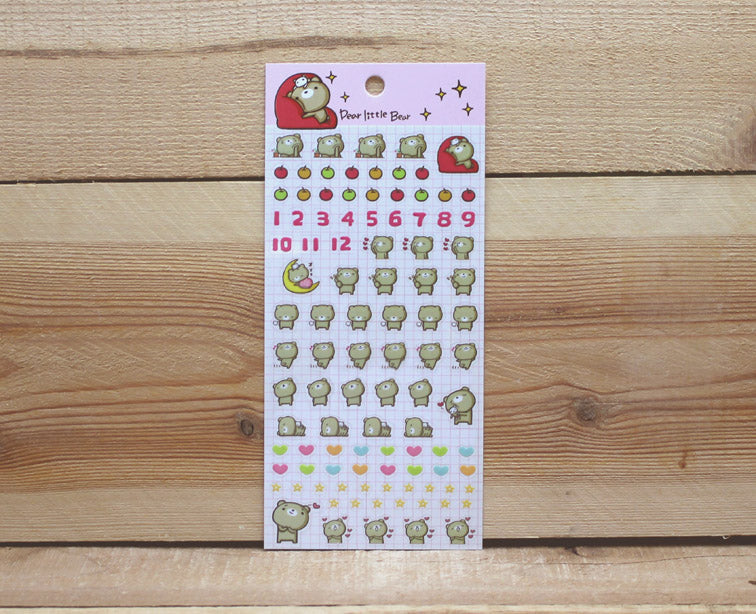 Dear Little Bear Transparent Sticker Sheet Version 2
