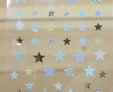 Ethos Card Originals Blue Stars Design Gold Foiled Sticker Sheet