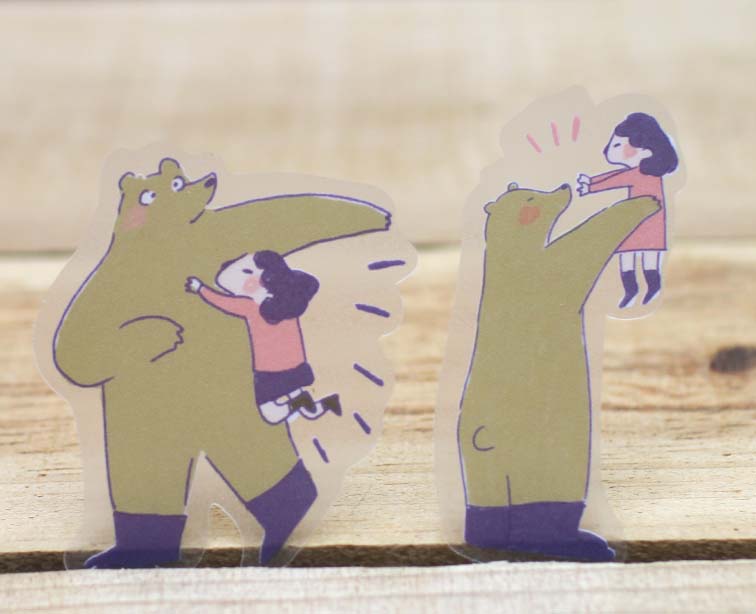Xiu Xiu Bear Waterproof Transparent Sticker Flakes Pack