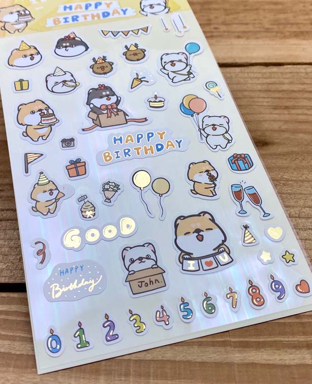 Hi John Sticker Sheet Happy Birthday