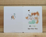 Liang Feng Watercolor Cat Gold Foiled Card