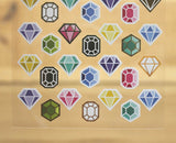 Ethos Card Originals Colorful Jewels Design Gold Foiled Sticker Sheet