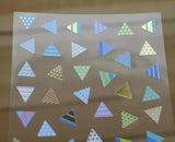 Ethos Card Originals Blue Triangle Design Gold Foiled Sticker Sheet