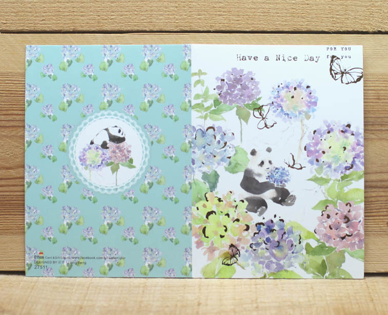 Liang Feng Watercolor Panda Have a Nice Day Card