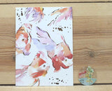 Liang Feng Watercolor Fish Gold Foiled Card