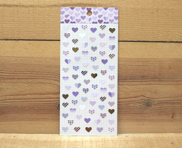 Ethos Card Originals Purple Heart Design Gold Foiled Sticker Sheet