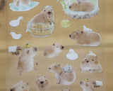 Liang Feng Watercolor Cabybara Transparent Sticker Sheet