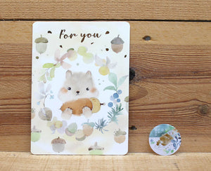 Liang Feng Watercolor Squirrel For You Card