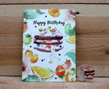 Liang Feng Watercolor Rabbit Happy Birthday Card