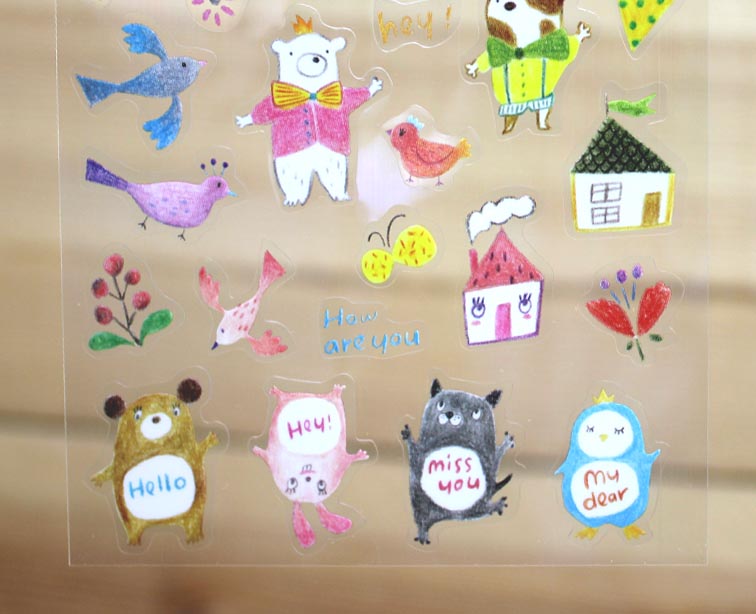 Jan Hsuan's Illustration Animal Transparent Sticker Sheet