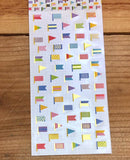 Ethos Card Originals Colorful Flags Design Gold Foiled Sticker Sheet