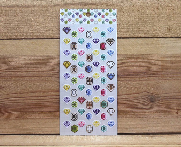 Ethos Card Originals Colorful Jewels Design Gold Foiled Sticker Sheet